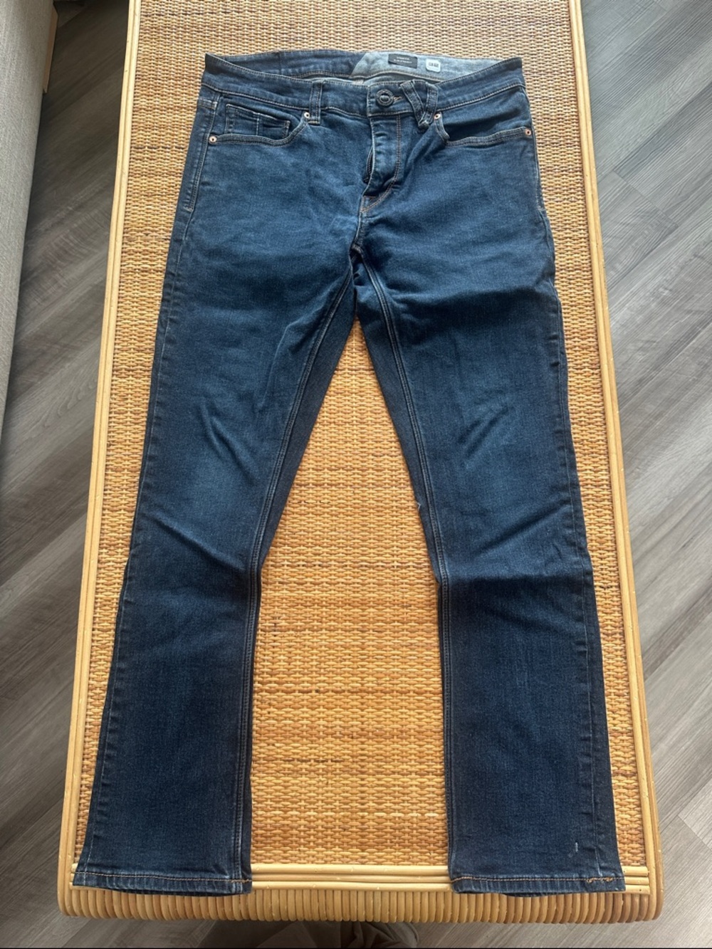 Volcom Men’s Skinny Jeans in Dark Blue Denim